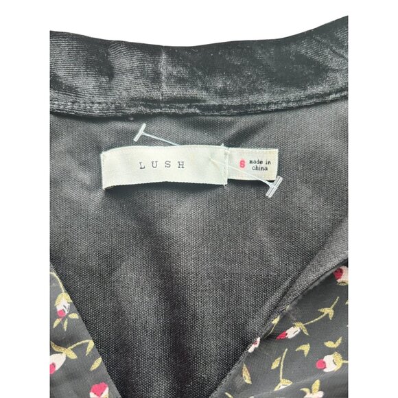 Lush Women's Black Floral Shear Short Dress - Picture 4 of 8